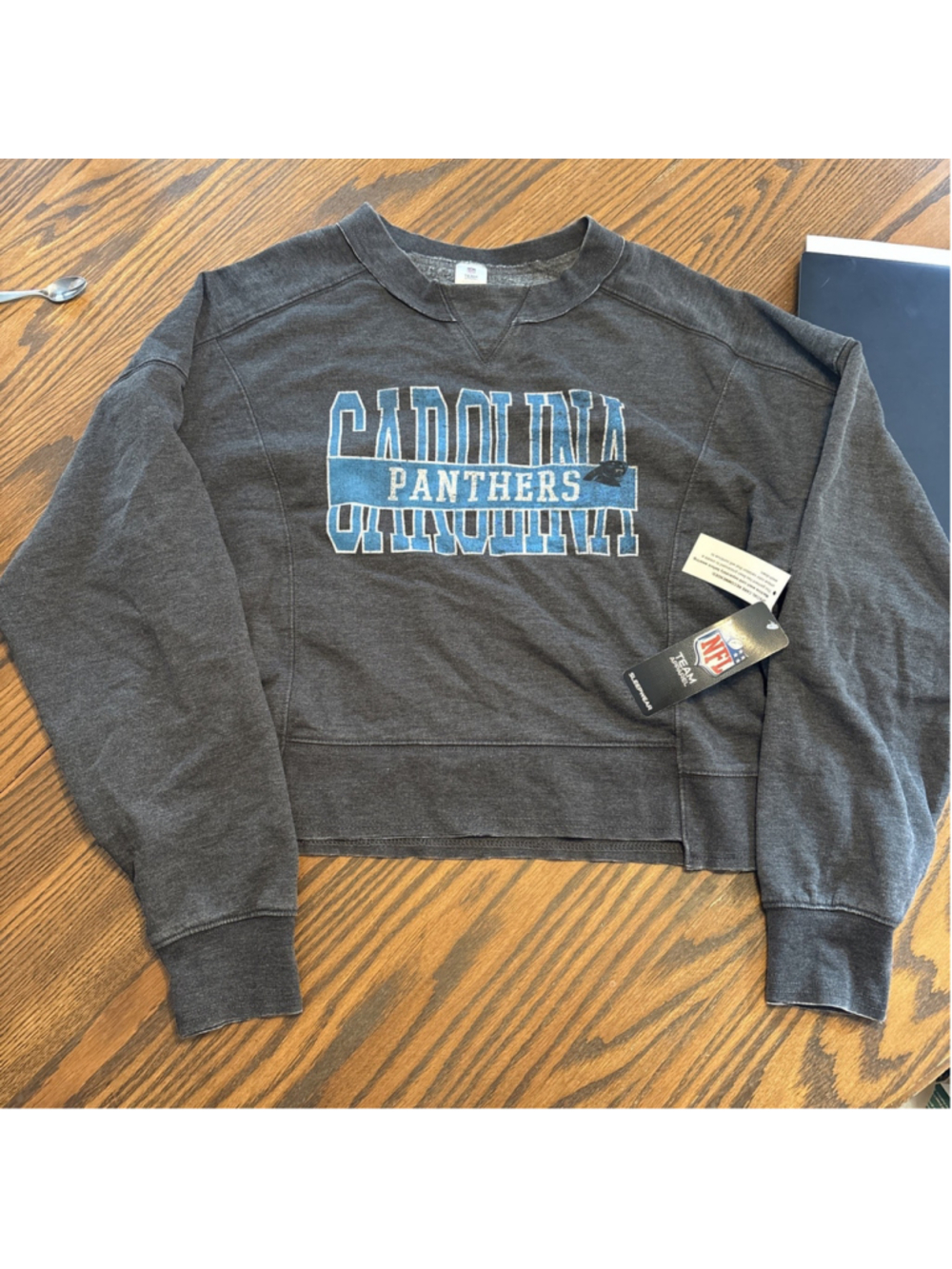 carolina panthers women’s crop sweatshirt long sleeve small NWT